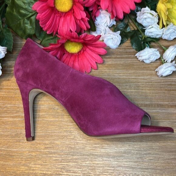 GIBSON latimer fuchsia suede peep toe heel size 6.5M - Picture 3 of 11